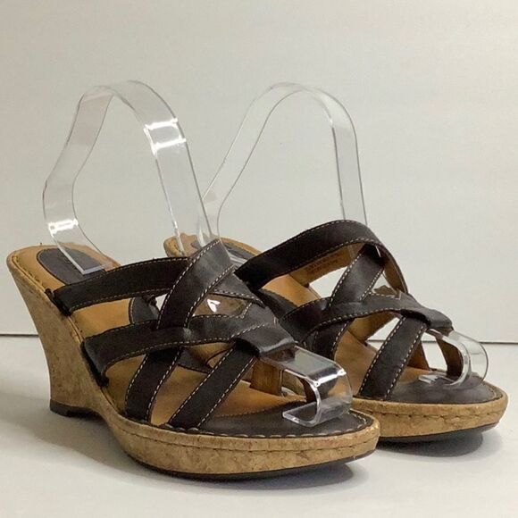 Born Brown Wedge Heel Sandals Size 9 - Picture 2 of 16